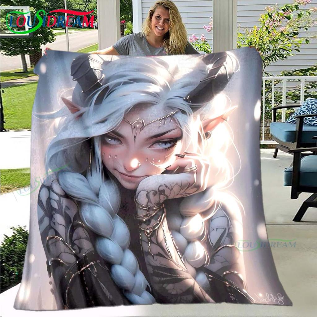 Game Sexy Cartoon Night Elf Soft Blanket Sports Living Room Bedroom Sofa Bed Blanket Gift Travel Office Lunch Break Blanket