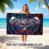 Skull Gothic Theme Beach Towel Personalized Custom Name & Text Soft Quick Dry Beach Towel for Swimming Travel