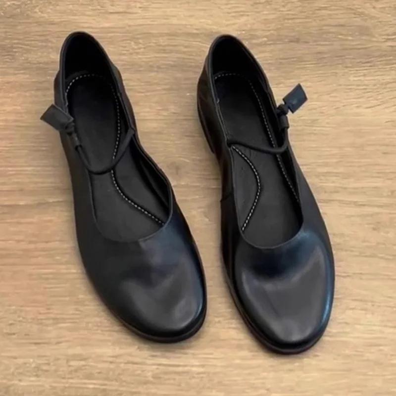 Breathable Shoes Round Toe All-Match Shallow Mouth Casual Female Sneakers Ballerinas Woman 2025 Tennis Retro Ballet Leisure Mary