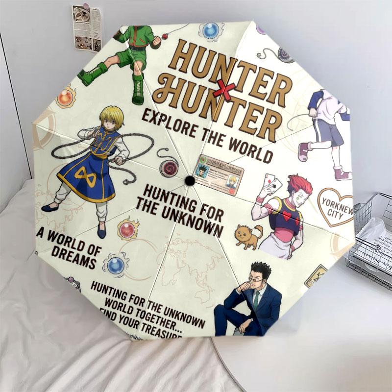 1 PC Automatic Folding Umbrella - Hunter X Hunter Pattern Portable Foldable Design With 8 Ribs Christmas Birthday Gifts