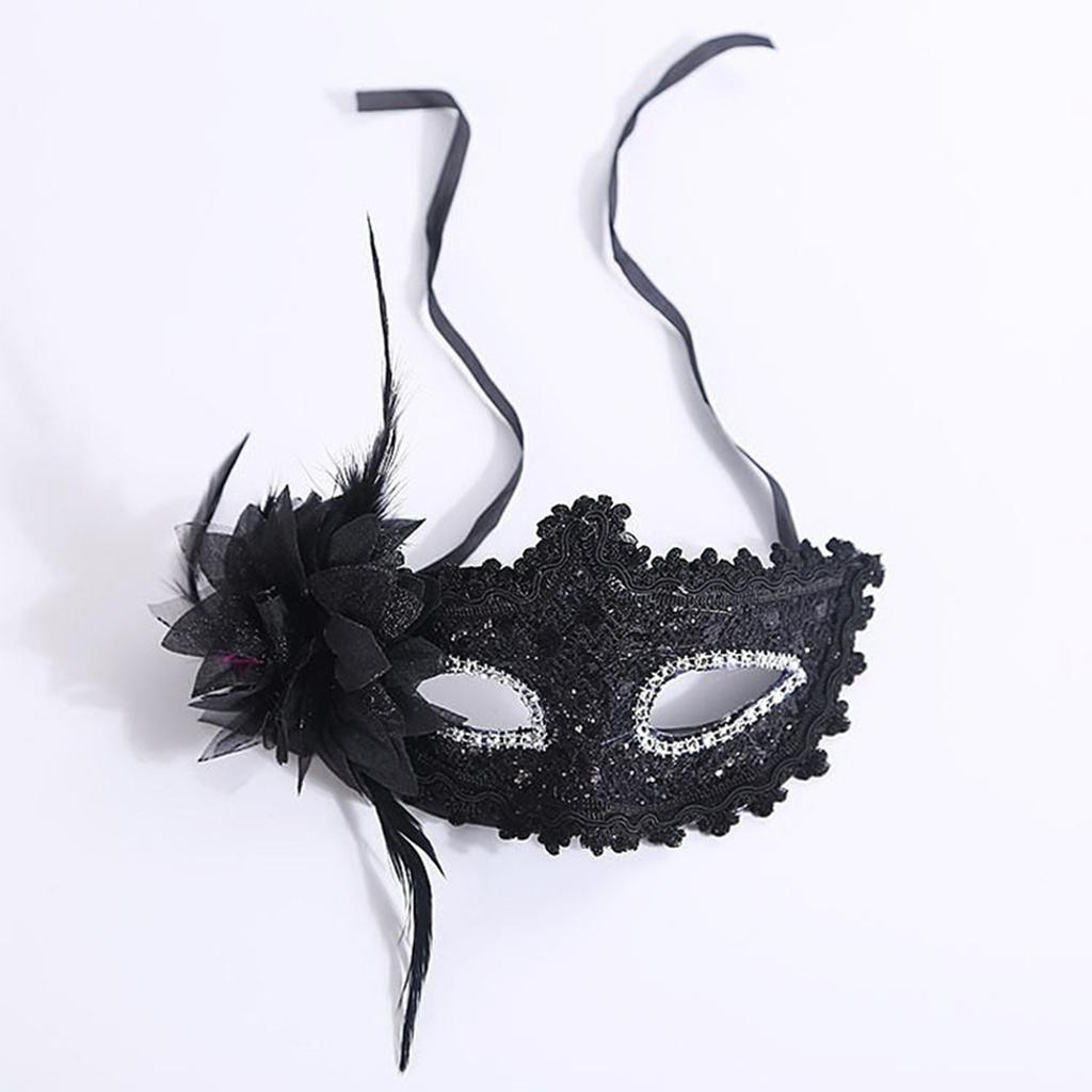 Feder Strass Maskerade Maske Spitze Blume Halbes Gesicht Sexy Feder Blume Für Paar Maskenball Party Spiel