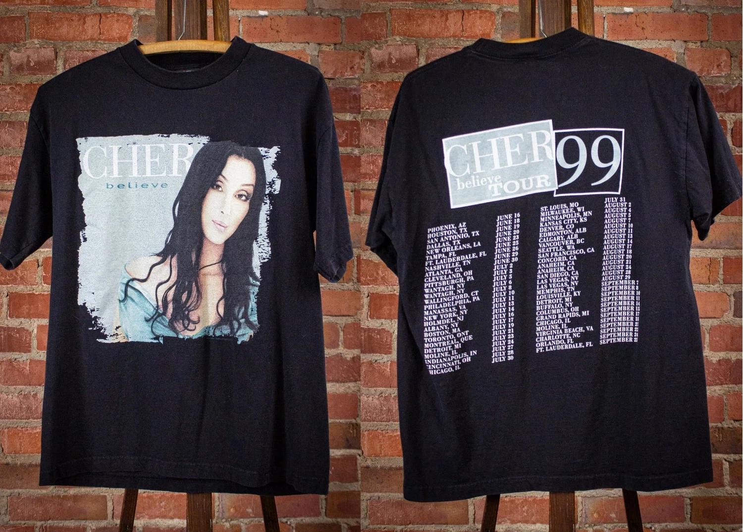 Vintage Styles Cher Believe Tour Concert T Shirt 1999 Black M