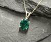 925 Sterling Silver Certified Emerald Pendant Green Necklace Gift For Beloved