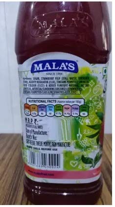 MALAS Strawberry Crush Thick Liquid, 1000Ml, Pack of 1