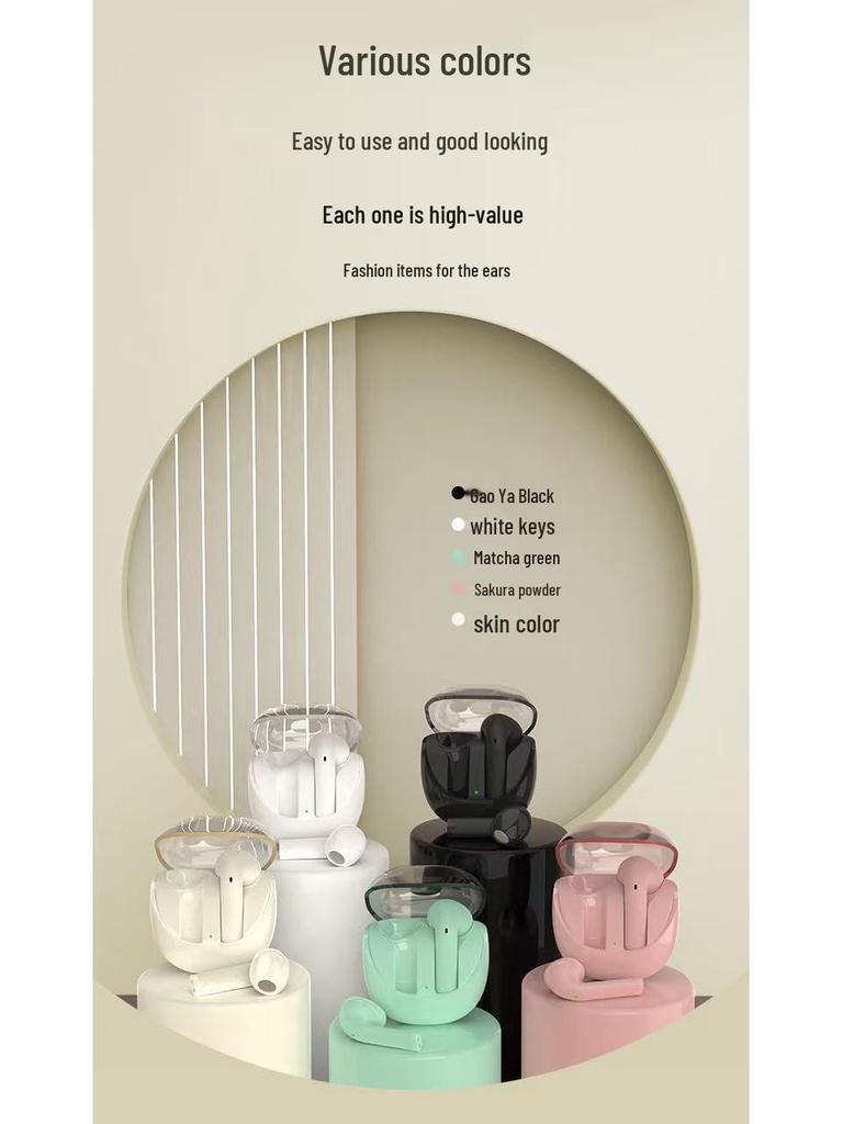 High-Quality Transparent Bluetooth 5.3 Aviation Earbuds with 8-Hour Battery for Sports & Gaming, New White.