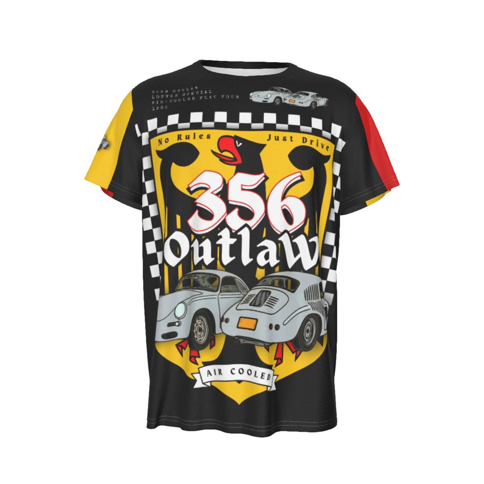 356 Outlaw Racing AOP Shirt – Vintage Motorsport Tee | Classic Air-Cooled 356 All-Over Print L