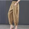 Summer Thin Cotton Women's Pants Middle-aged and Elderly Lantern Pants Loose Oversized Casual Harem Pants