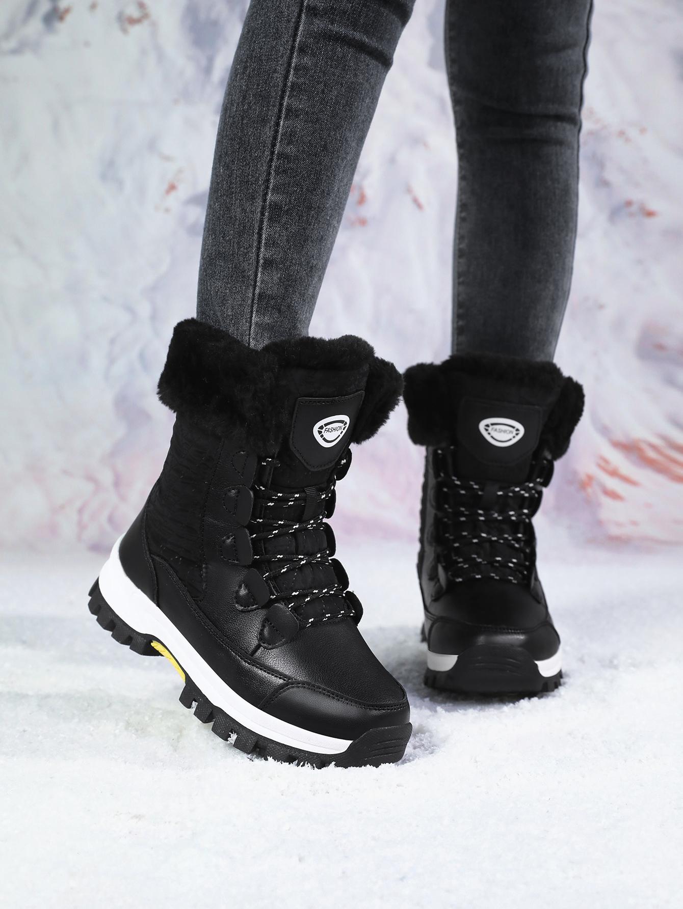 Winter Boots for Women Warm New Casual Ankle Waterproof Snow Boots Women‘’s Shoes 36 чёрный