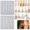 4 Pcs Multiple Styles Earring Combination Keychain Silicone Mold Epoxy DIY Craft