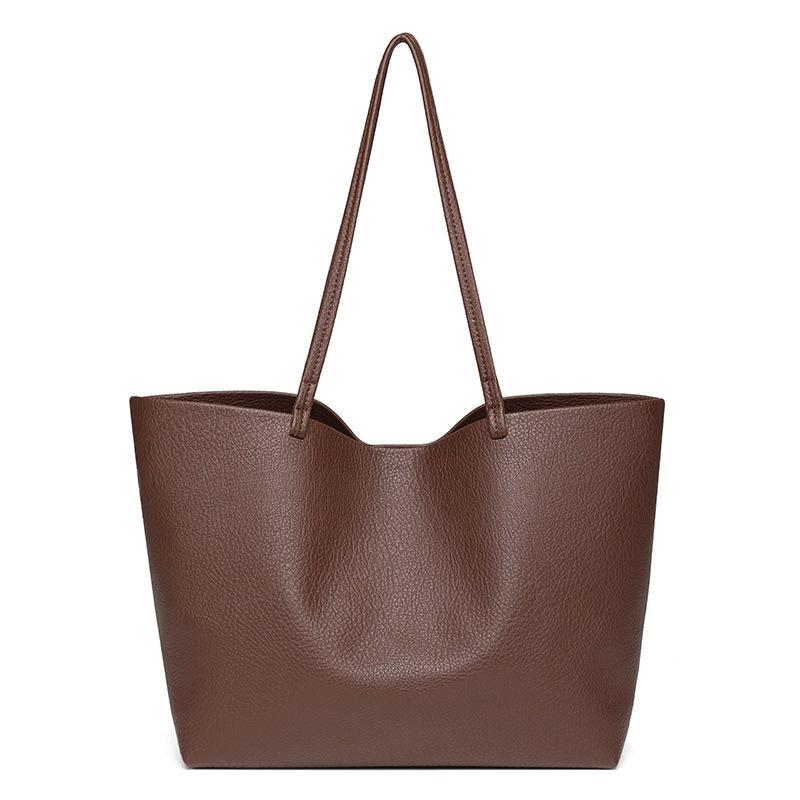 Women's Large Soft PU Mother-Child Shoulder Tote – Niche Fashion, Spacious Design