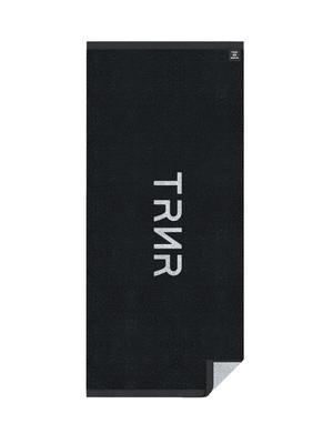 [TRNR] Trainer Sports Towel, Face Towel, Gym Towel, Cotton, Absorbent, Quick-Drying, Perfect for Club Activities, Sweat Wiping, Black, Large