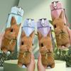 1PC Brown Rabbit Eating Grass Print 750ml Color Plastic Sports Water Bottle Leakproof Flip Straw Lid Suitable for Sports Office Home Use