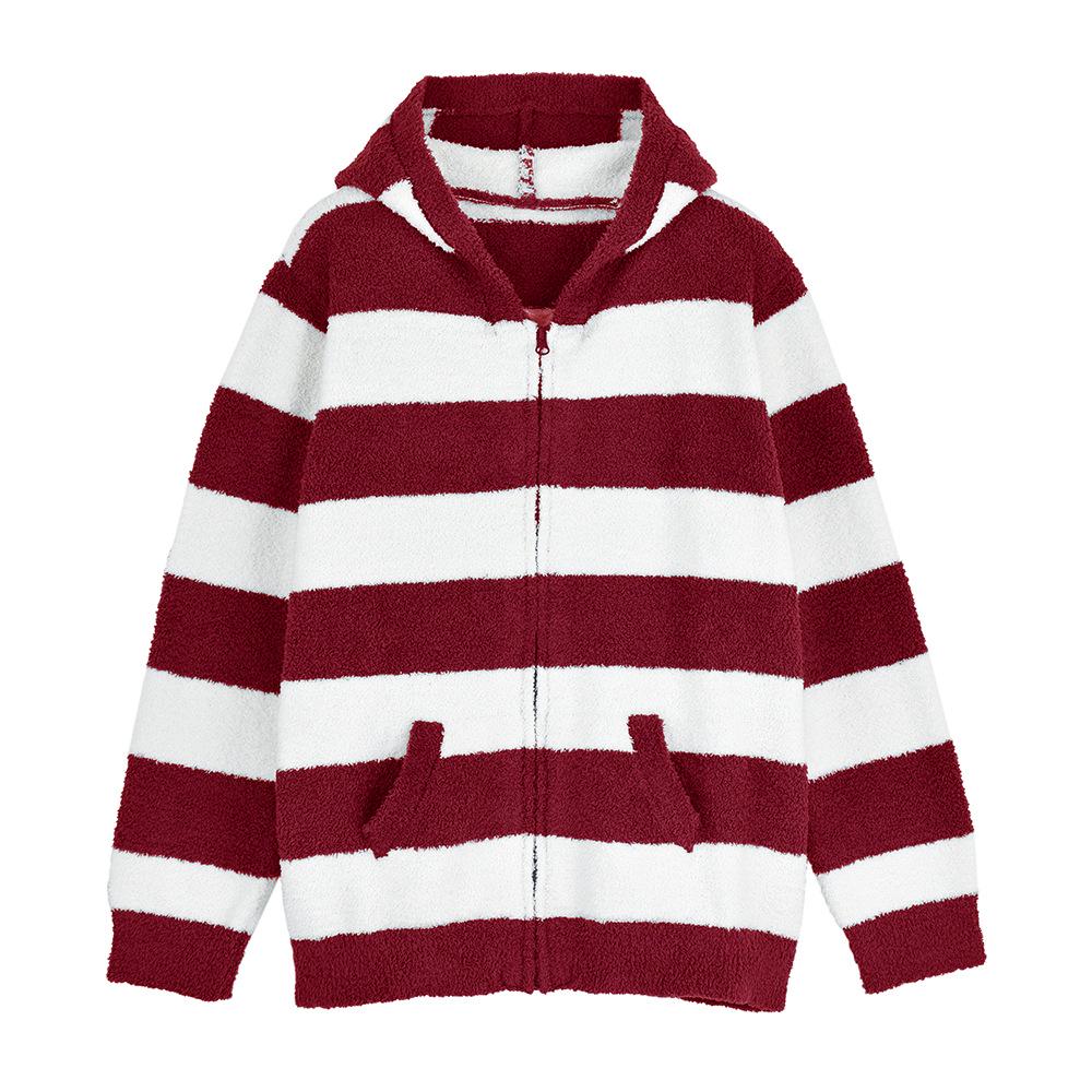 Damen Fleecegefütterter Kapuzen-Cardigan und Lange Hose Set