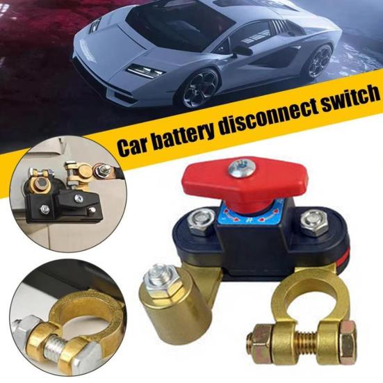 Car Battery Power Cut-Off Switch Breaker 12V/24V Battery Disconnect Switch Universal Power Cut Off with Rotating Terminals for Cars Trucks &
