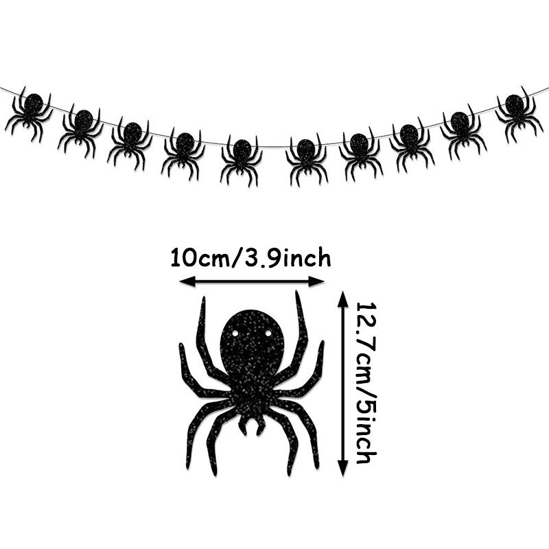 Halloween Themem Party Decoration Banner Ghost Festival Atmosphere Decoration Ghost Spider Bat Banner Decoration Supplies