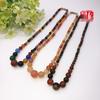 Authentic Brazilian Seven-Color Agate Tower Necklace: Ethnic Multi-Gem Ornament