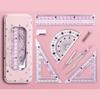 Multifunctional Drafting Tools Kits Including Compass Ruler Protractors Eraser For School Office Home Use In Organizers Box