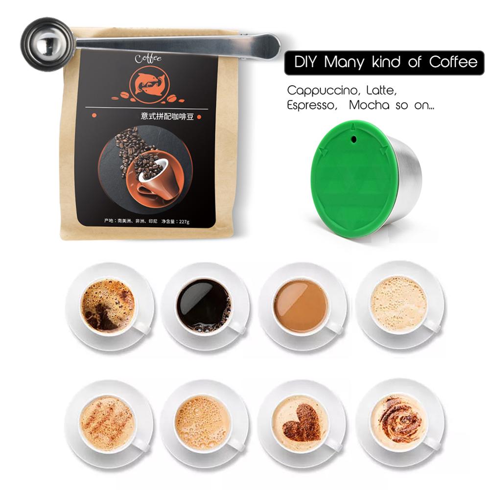 Stainless Steel Refillable Coffee Capsule Filter Ground Tamper for Dolce Gusto