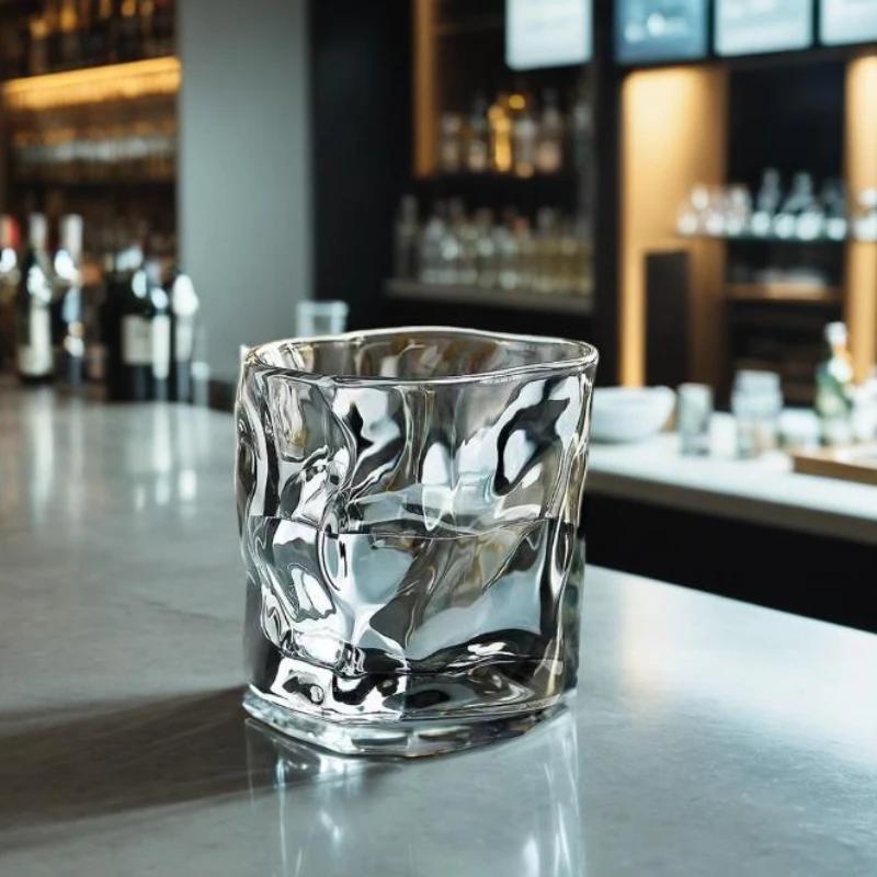 Korean Creative Ins Twisted Glass Cup Juice Drink Coffee Mug Cup Wave Pattern Colorful Glass Handmade Bar Drinkware