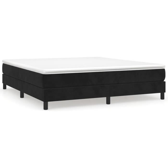 VidaXL Lit à sommier tapissier et matelas Noir 160x200 cm Velours 3144341