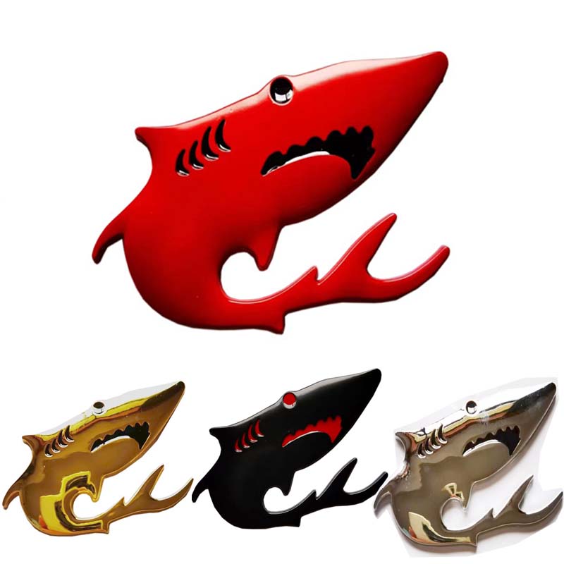 Shark Metal Car Fender Side Rear Trunk Emblem Badge Sticker