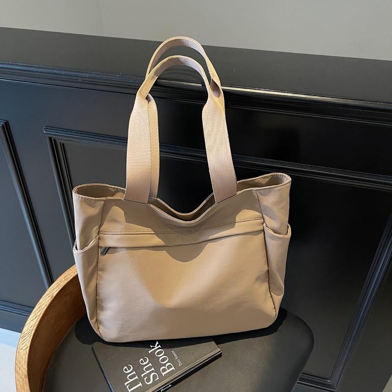 All-matching Nylon Shoulder Bag Women's Large-capacity Tote College Student Schoolbag Casual Solid Color Simple Commuting Handbag