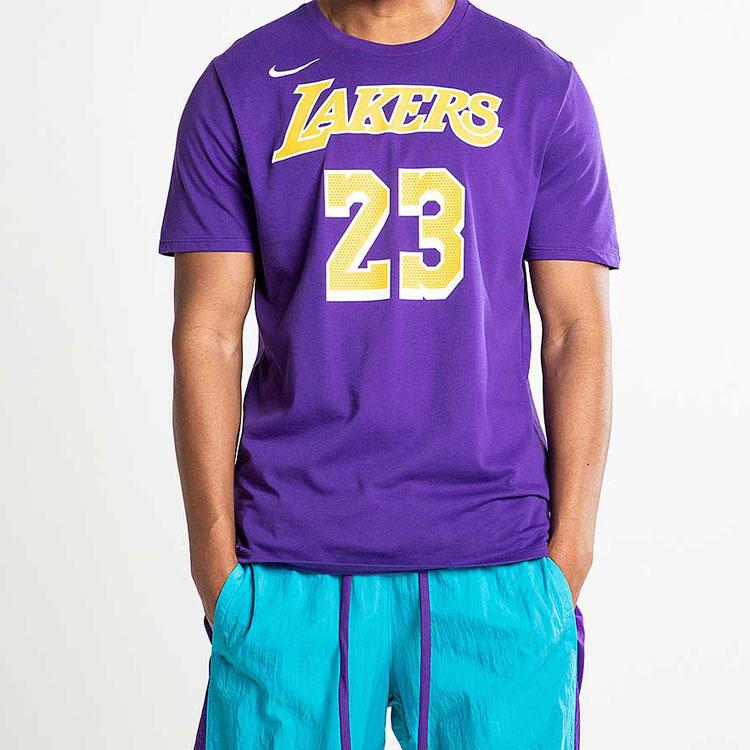 Nike LeBron James Lakers NBA Jersey T-Shirt Men Tops Purple AR4887-557