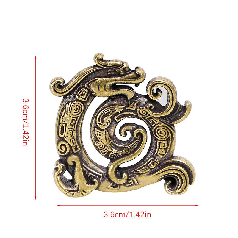 Lucky Feng Shui Copper Chinese Dragon Creative Retro Incense Holder Household Indoor Line Incense Burner Home Decor Craft