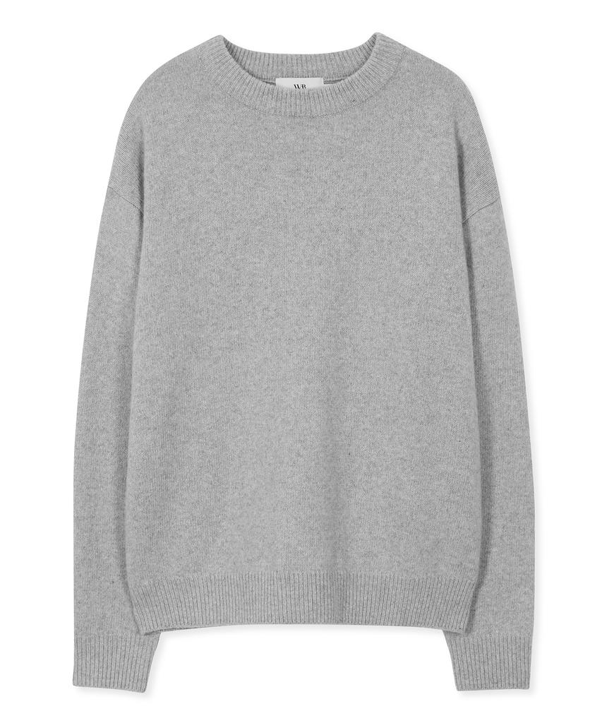 WEST GRAND BOULEVARD Semi-Over Wool Blended Knit Light Grey