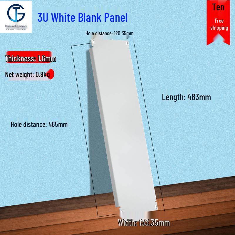 19-inch Black Rack Mount Blank Panel with White Back - Available In 1U, 2U, 3U, 4U, and 6U Sizes.