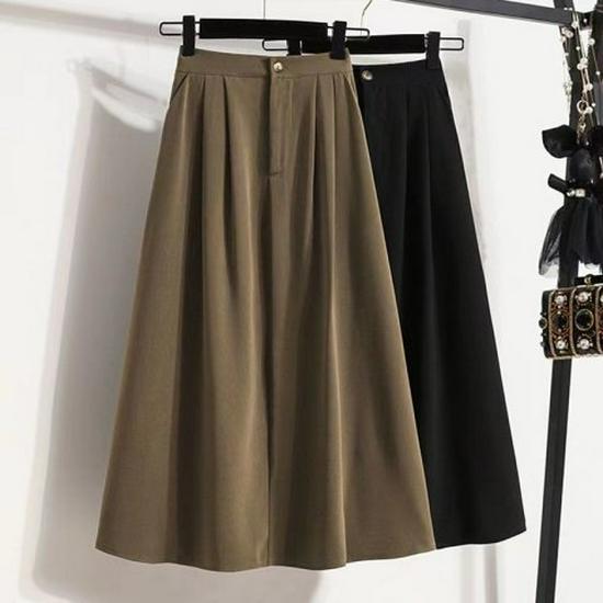 Plus Size Hohe Taille A-Linie Regenschirmrock mit Taschen - Frühjahr 2026 Trend