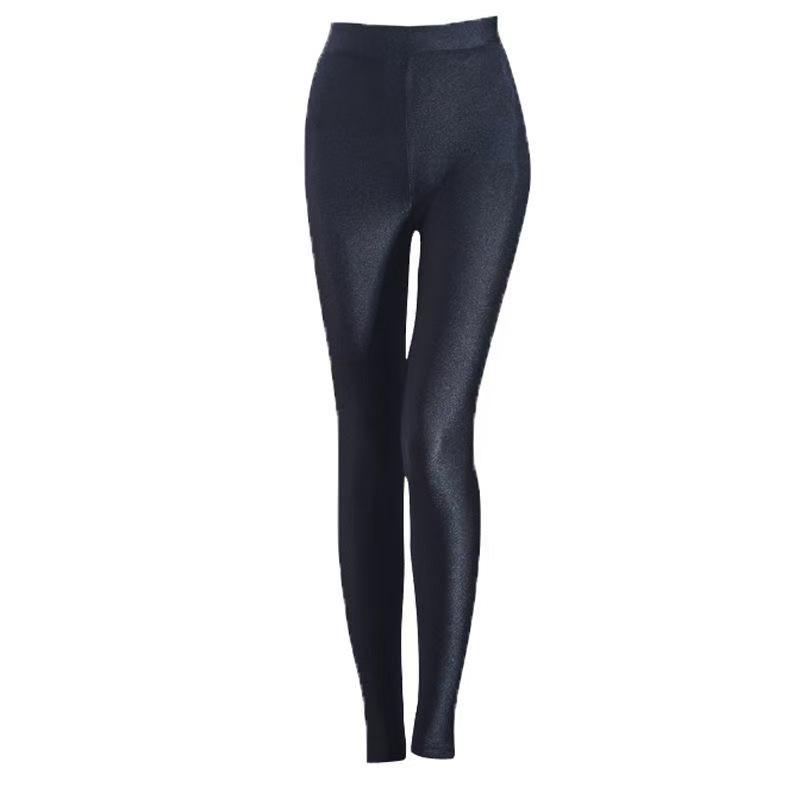Plus Size Women Glossy Leggings Winter Oversized Velvet Warm Leggings Skinny Pants High Waist Black Leggings