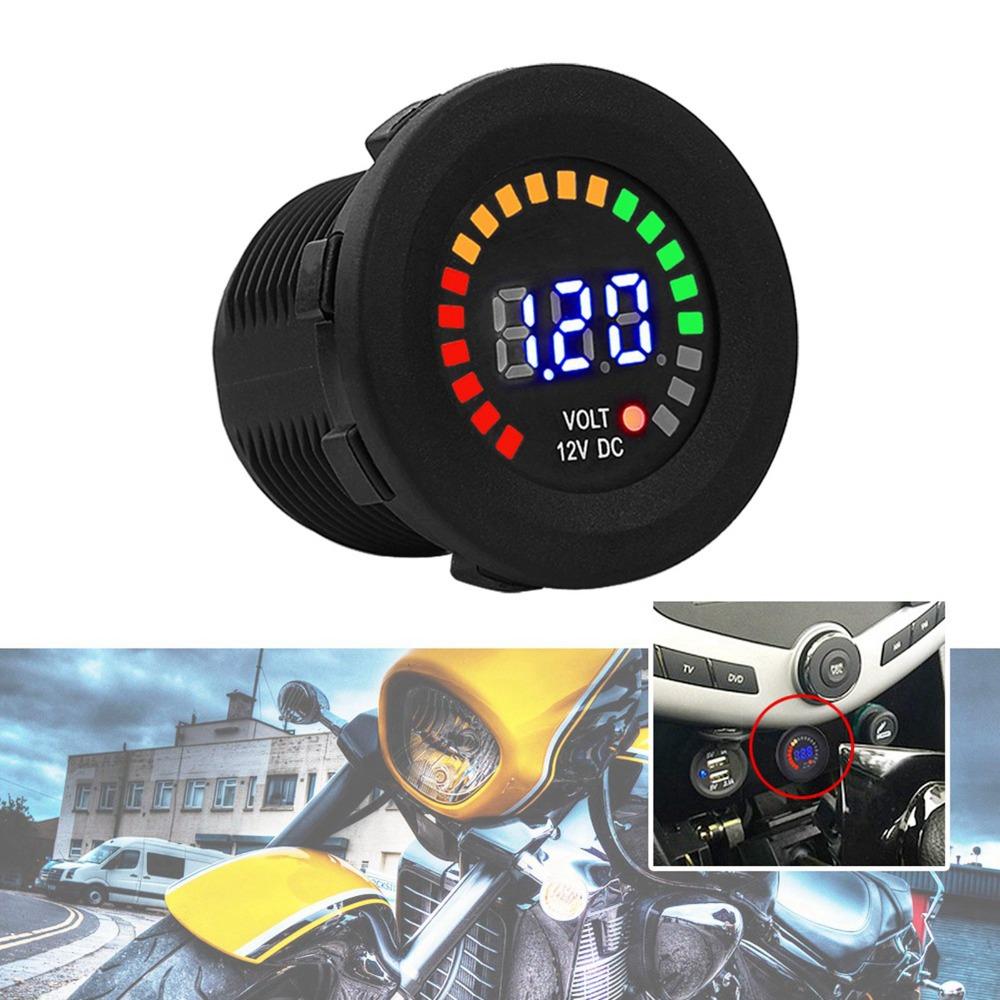 Black Digital Voltmeter 12V Waterproof Voltmeter New Voltage Meter Gauge  Motorcycle Car