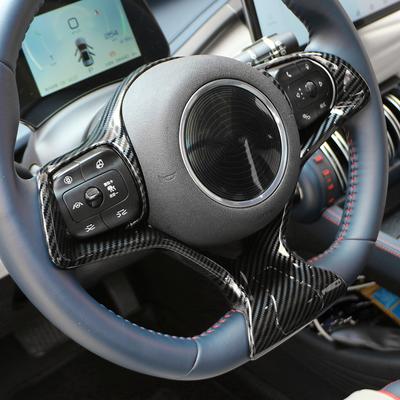 Carbon Fiber Car Inner Steering Wheel Cover Sticker Trim for BYD Atto3 Atto 3 2025 2025 Yuan Plus Dolphin Accessories