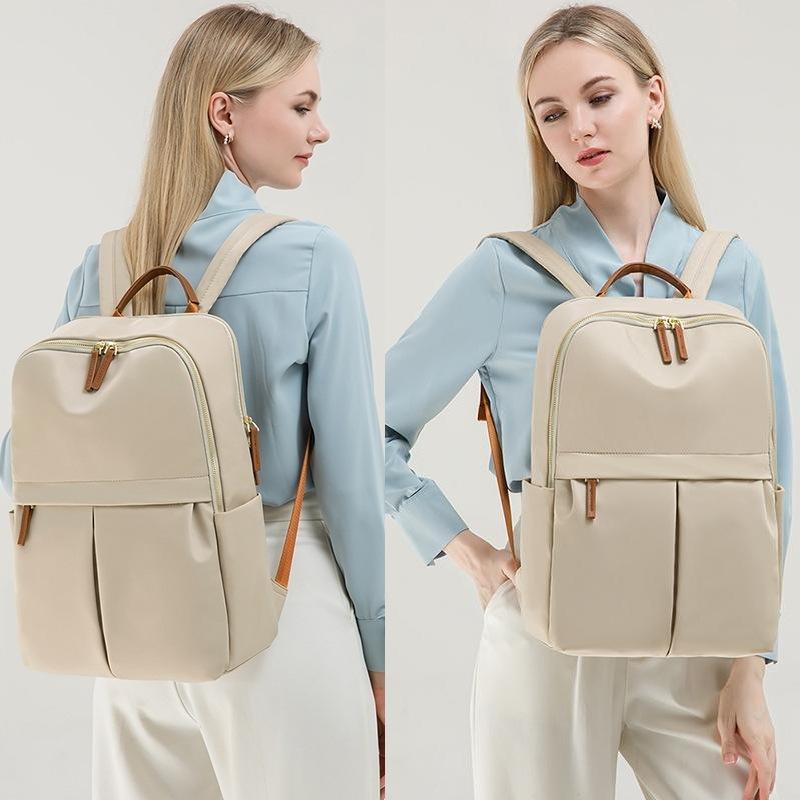 Backpack Female Simple Commuter Travel Bag Computer Backpack Canvas Large Capacity Junior High School Student Bag