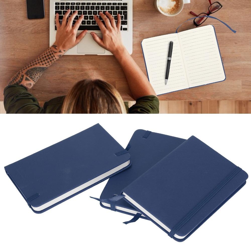 3Pcs PU Leather Notepad Hardcover Journal Stylish Diary  Business Note синий