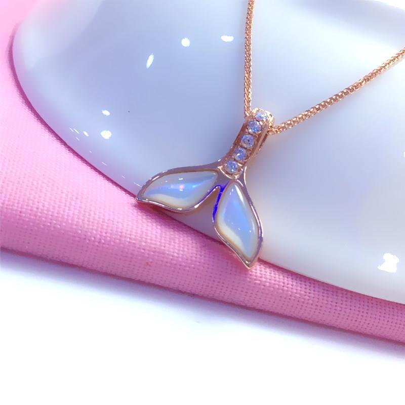 

Exquisite Color Gold French White Fritillary Fishtail Necklace Temperament Pure Russian Purple Gold Plated Rose Gold Korean Version Chain