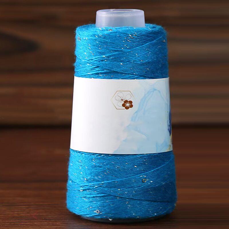1PC Sequined Yarn Shiny Silk Thread DIY Handmade Silver Thread Yarn Hand Woven Pure Cotton Real Silk Gift Knit