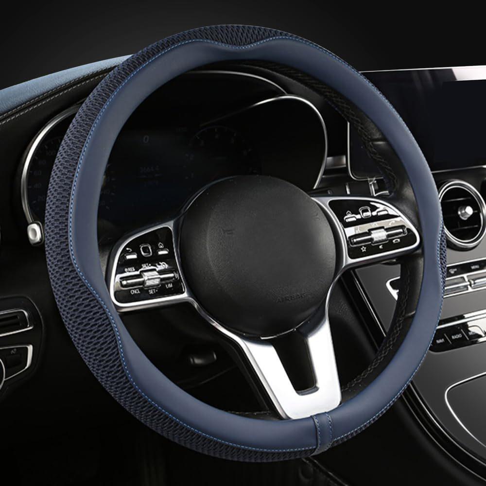 Ice Silk Steering Wheel Cover - Breathable, Sweat-Absorbent, Wear-Resistant for 15” Handles