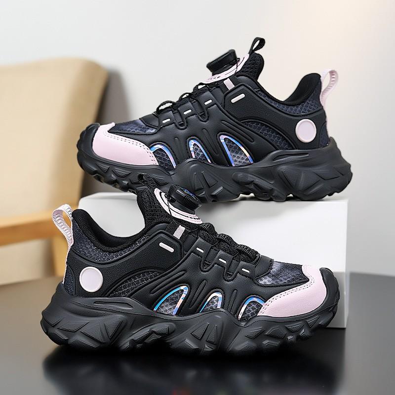 Girls 'swivel Button Sneakers 2026 New Children's Lightweight Breathable Soft-sole Running Shoes Physical