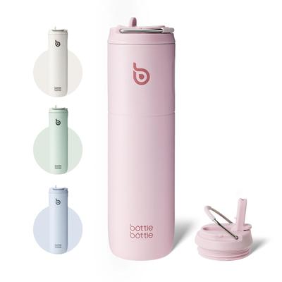 BOTTLE 750ml Water Bottle for Vacuum Stainless Light Pink Kids, Straw-Free Drinking, Insulated, Insulated, Steel, Portable, 0.75L,