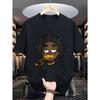 Herren Lässiges Sommer T-Shirt Lustiger Cartoon-Druck Normale Passform Rundhals Stretch Erwachsener Unisex Mode Top für Alltagskleidung