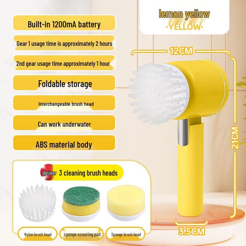 Multi-Functional Wireless Electric Cleaning Brush for Kitchen and Bathroom