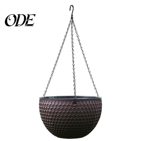 Hanging Pot Flower Basket Imitation Honeycomb Self Water Absorption Plant Hanger Waterproof Outdoor Resin for Garden