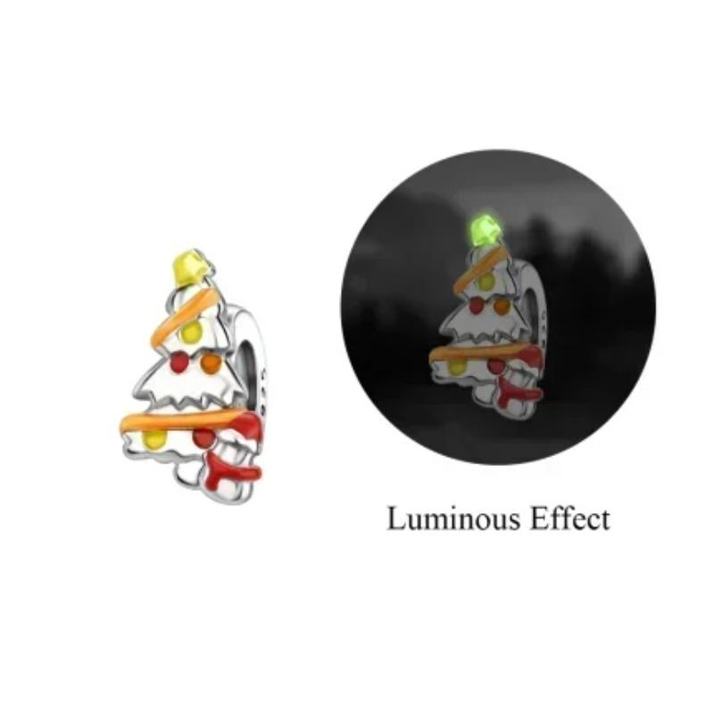 925 Silver Christmas Charm Santa Claus Reindeer Snowflake Bead for DIY Bracelet Jewelry Gift