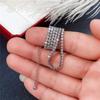 Women All Stone Tennis Chain Necklace Full Sparkling Round Cut Stones Elegant Statement Jewelry