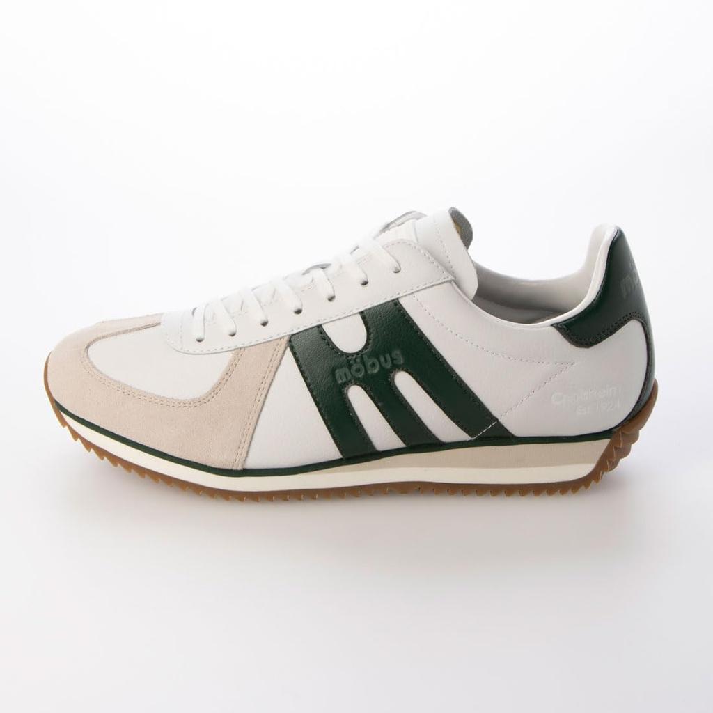 Mobus German Trainer Pantofi Casual și de Mers din Piele cu Model Lung Actual DRESDEN Pantof Japonez Adidași pentru Bărbați, Sportivi, Picioare, (Alb/Verde Crom,