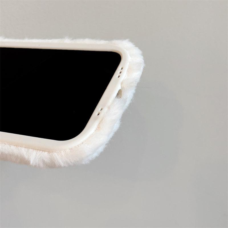 Winter Cartoon bestickter kleiner Frosch Plüsch-Handyhülle für iPhone 15 14 13 12 11 Pro Max All-Inclusive-Absturzschutzhülle