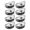 8pcs Steel Adjustable Glass Brackets Moon Shaped Secure Glasses Mounts for 8-12mm Glass Designs for Uniform Mounting