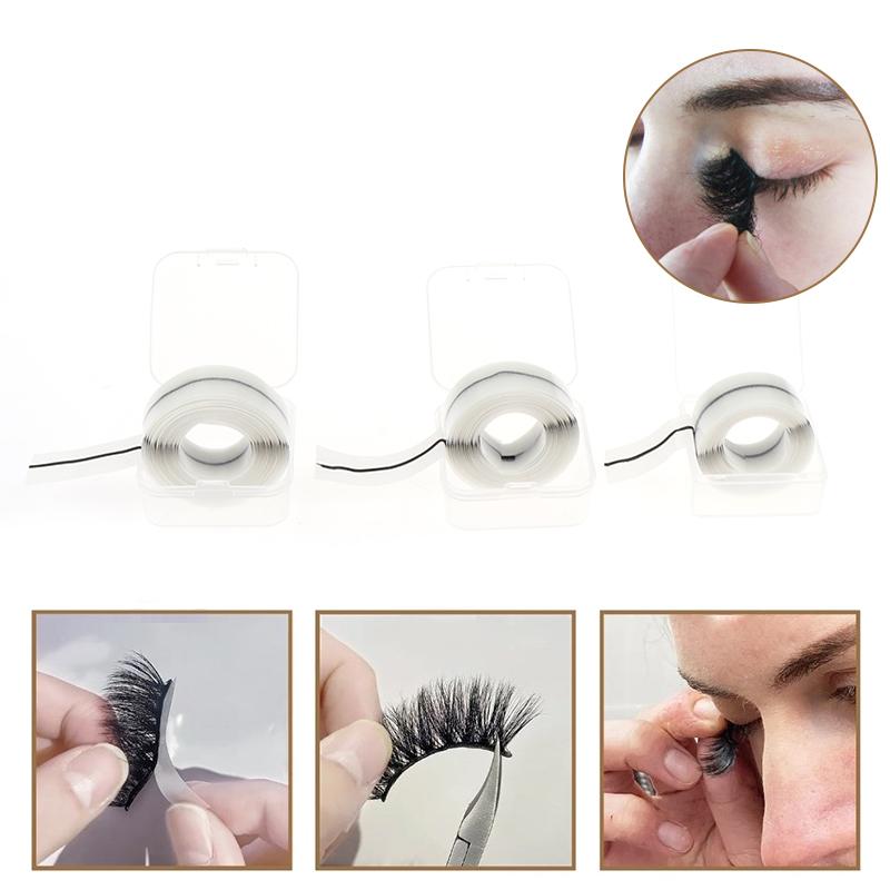 1/1.5/2 Meters Reusable Self-Adhesive False Eyelashes Glue Strip Eyelash Glue-Free Lash Adhesive Tape Professional Makeup Tools